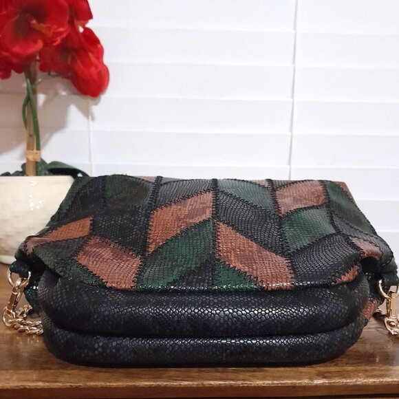 SOLD🟠🟠🟠🟠🟠🟠Anthropologie Patchwork Clutch Shoulder Crossbody Bag Purse - Picture 10 of 11